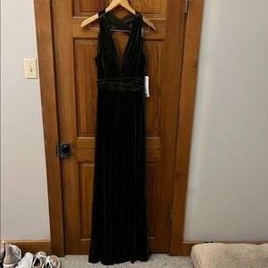 Velvet floor length gown